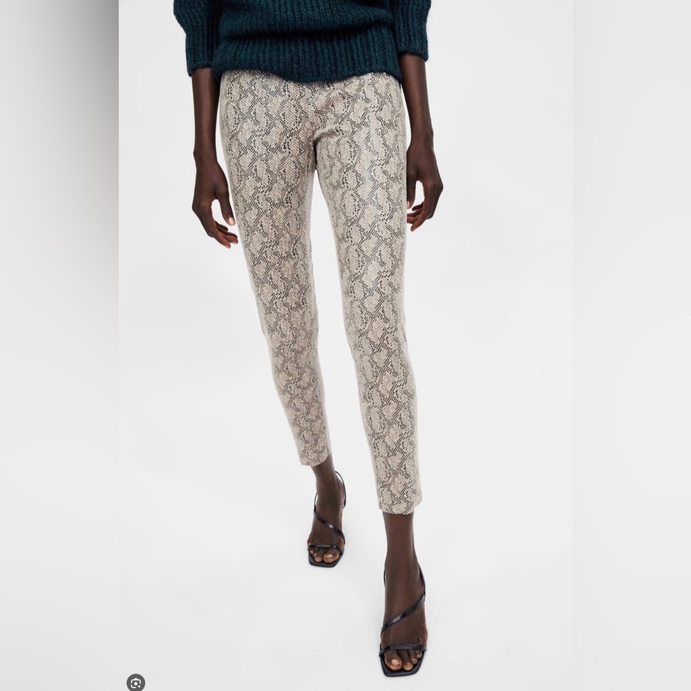 Zara basic snake leggings collection size L NEW!